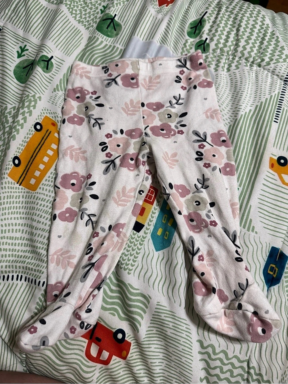 Floral Leggings in Pink & White